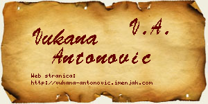 Vukana Antonović vizit kartica